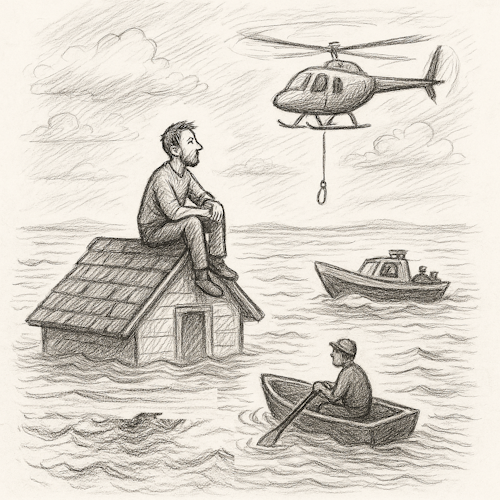 The Drowning Man & The Helicopter